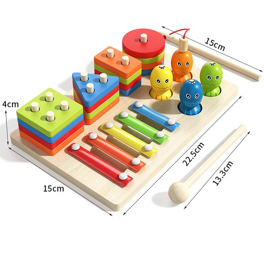 Tablero 3 en 1 Montessori