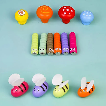 Juego Madera Encastre y Pesca Abejas 🐝