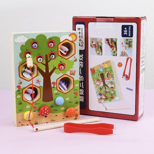 Juego Madera Encastre y Pesca Abejas 🐝